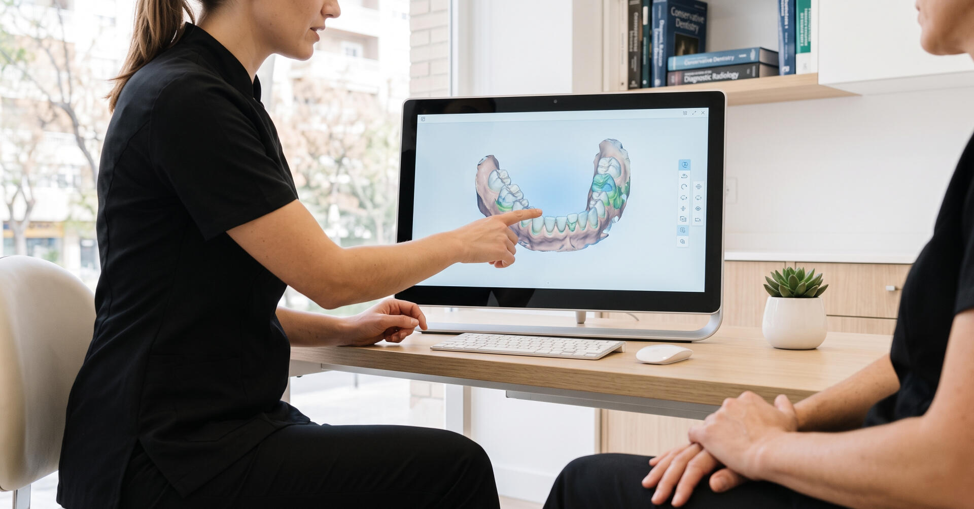 Diagnóstico digital con escáner 3D en una clínica dental de Valencia para valorar conservar el diente natural